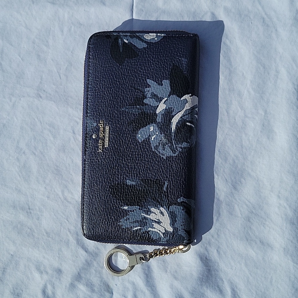 Kate Spade Blue Floral large continental wallet